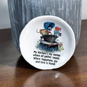 Vintage CM Paula Mini Plate Magnet Kitchen Saying Cute Mouse Cooking 2.5"